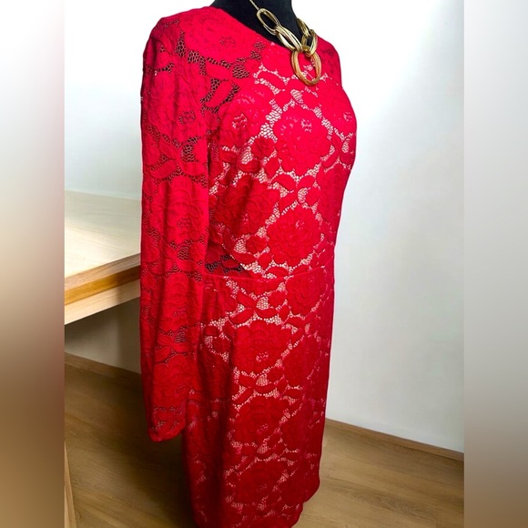 Brand: Rebecca B. Red lace dress, stretch size: 12 - Picture 1 of 11
